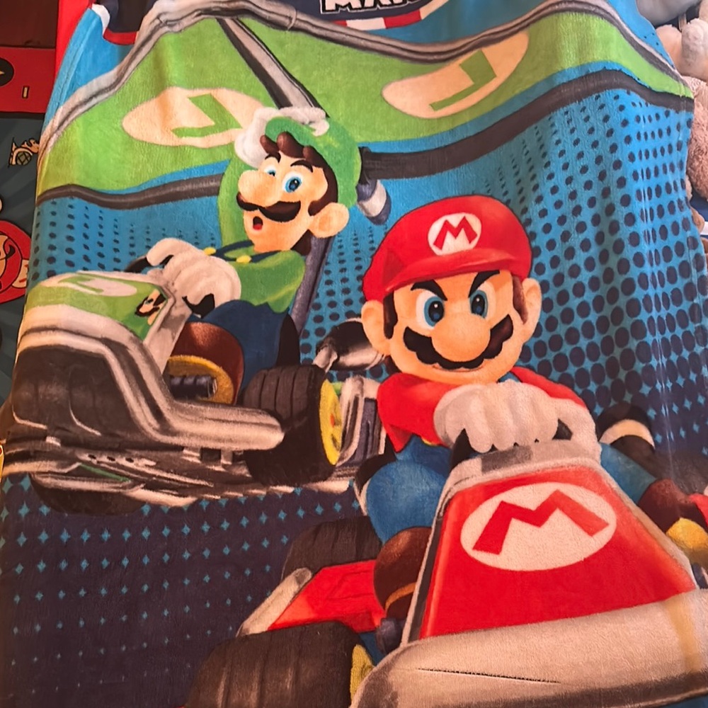 Nintendo Mario and Luigi Kart Racing Blanket